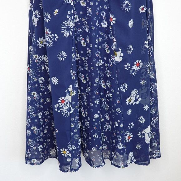Jason Wu For Target Navy with White Florals Chiffon Sleeveless Dress Size Large - Picture 6 of 15